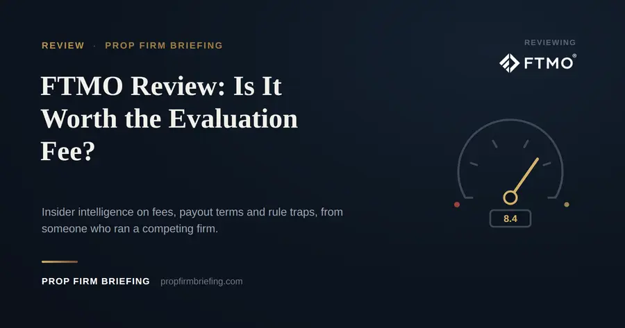 FTMO Review: Is It Worth the Evaluation Fee? — header image with FTMO logo